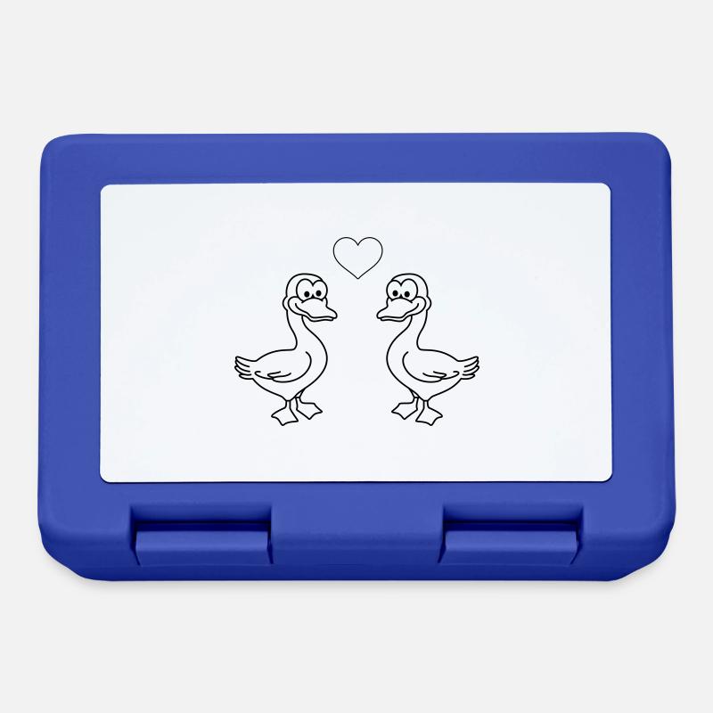 Gans Comic Paar Liebe - Brotdose - Royalblau