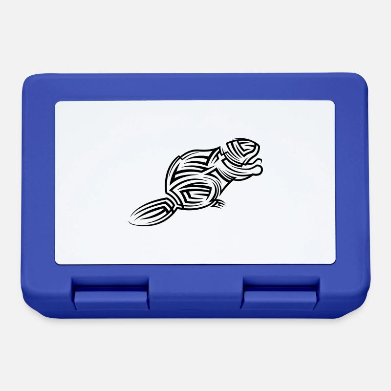 Tatouage tribal de castor - Boîte à goûter - bleu royal