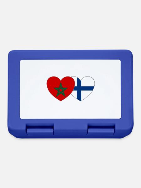 Marokko Finnland Flagge Herz - Brotdose - Royalblau