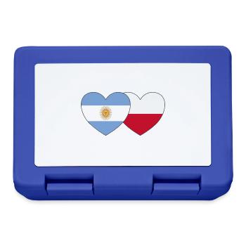 Argentine Pologne Drapeau Cœur - Boîte à goûter - bleu royal - Devant