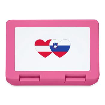 Österreich Slowenien Flagge Herz - Brotdose - Pink - Vorne