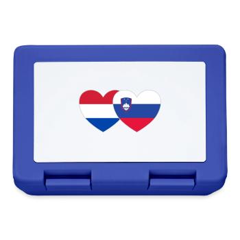 Holland Slovenia Flag Heart - Lunchbox - royal blue - Front