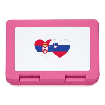 Serbie Slovénie Drapeau Coeur - Boîte à goûter - rose - Devant
