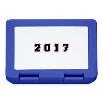 2017 Jahr Zahl - Brotdose - Royalblau - Vorne