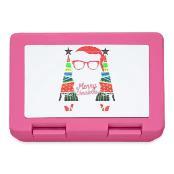 Ugly Merry Christmas Sweater Xmas Santa Geschenk - Brotdose - Pink - Vorne
