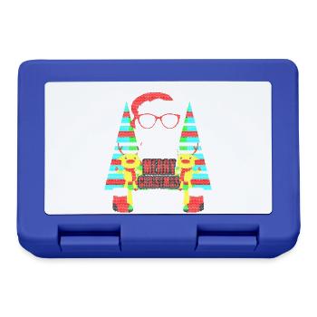 cadeau de Noël laids Sweater Joyeux Noël Père Noël - Boîte à goûter - bleu royal - Devant