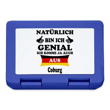 Geschenk Genial komme aus Coburg - Brotdose - Royalblau - Vorne