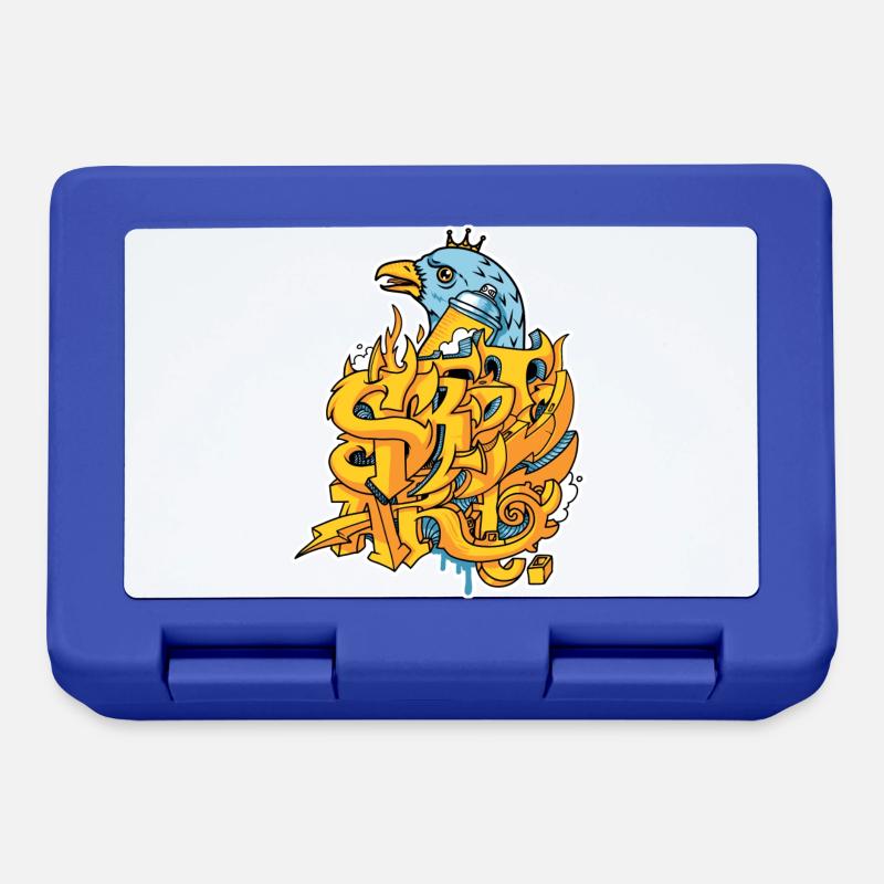 Graffiti street art with eagle and crown - Lunchbox - royal blue