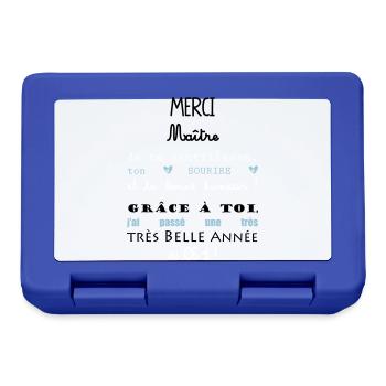 merci maitre ce1 école cadeau fin année - Boîte à goûter - bleu royal - Devant