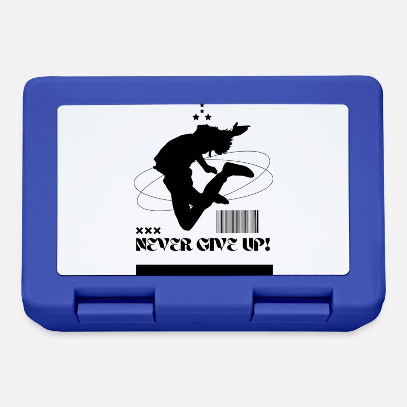 Never Give UP - Brotdose - Royalblau