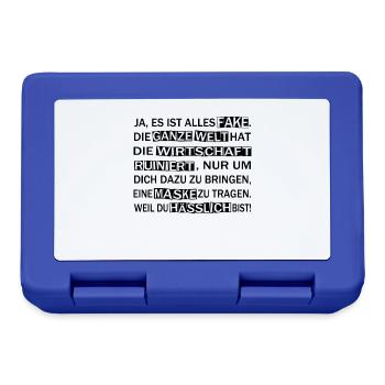 Lustige Corona Sprüche Verschwörung - Brotdose - Royalblau - Vorne