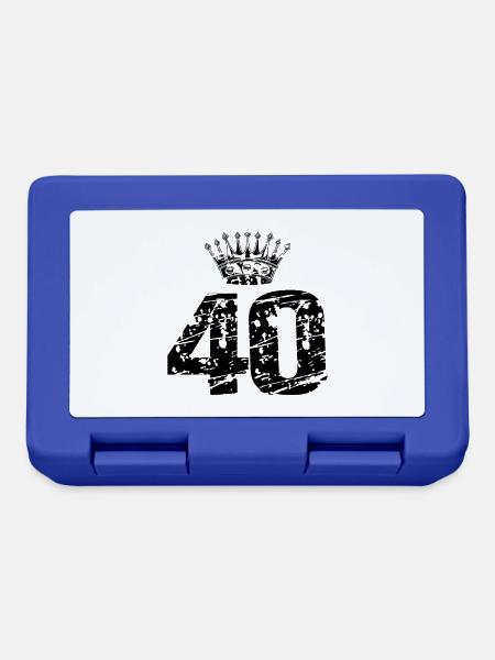 40 Zahl Krone - Brotdose - Royalblau
