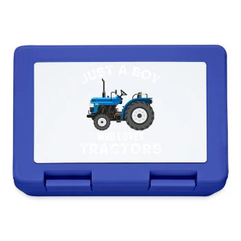 Just a boy who loves tractors - Lunchbox - royal blue - Front