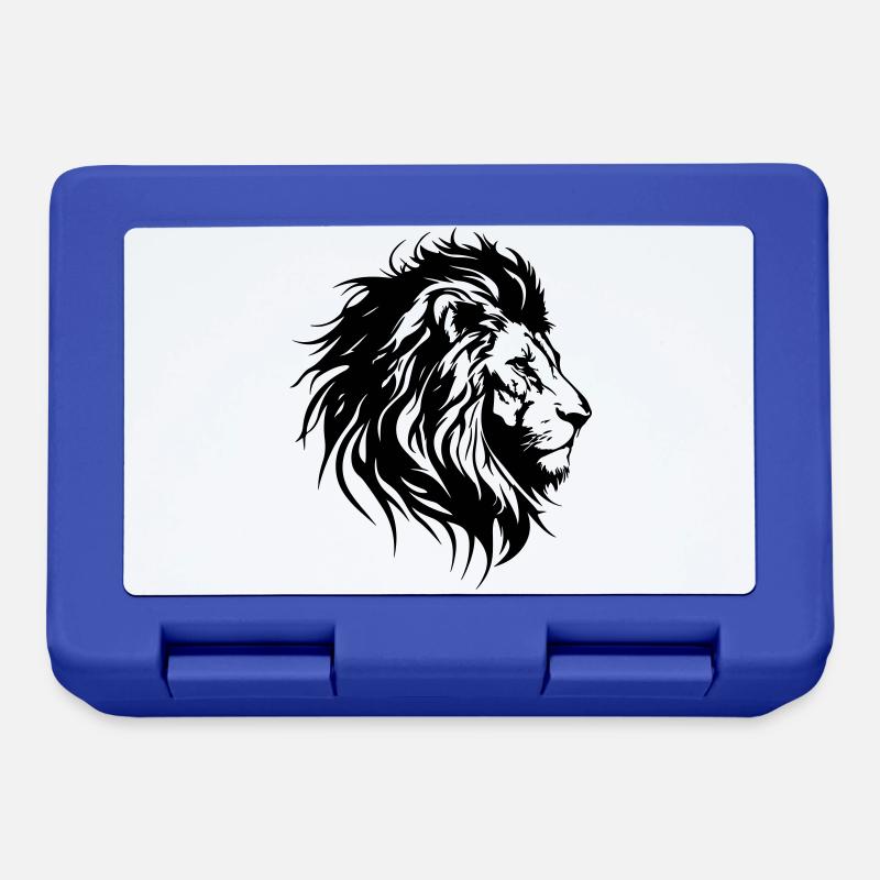 Tête de Lion Silhouette de Lion - Boîte à goûter - bleu royal