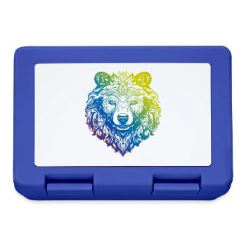 Ours Grizzly Mandala Boho - Boîte à goûter - bleu royal - Devant