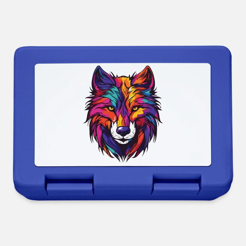 Wolf Portrait - Lunchbox - royal blue
