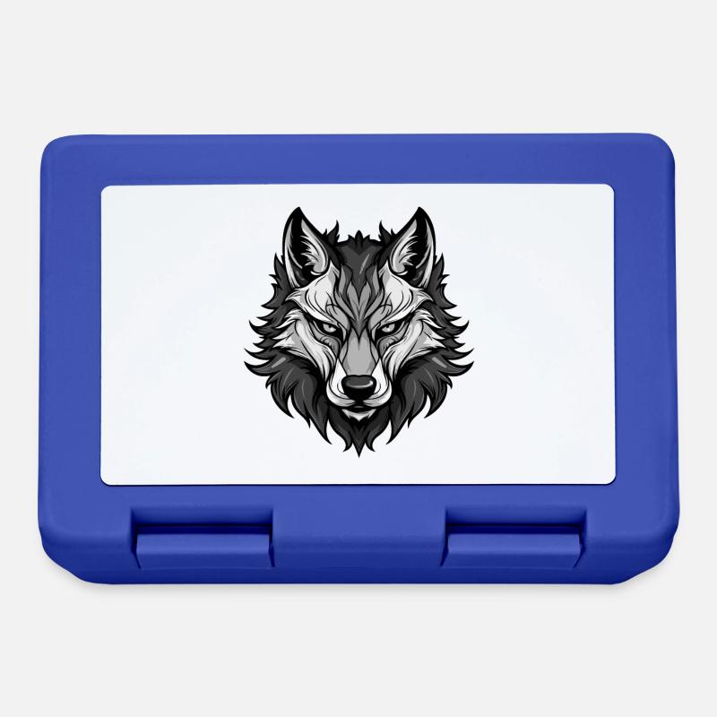 Wolf Kopf - Brotdose - Royalblau