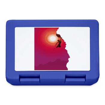 Klettern Bergsteigen Sonnenaufgang Geschenk - Brotdose - Royalblau - Vorne