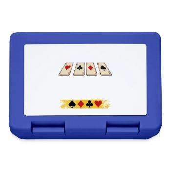 Geldausgabe Shirt mit Pokerkarten - Brotdose - Royalblau - Vorne