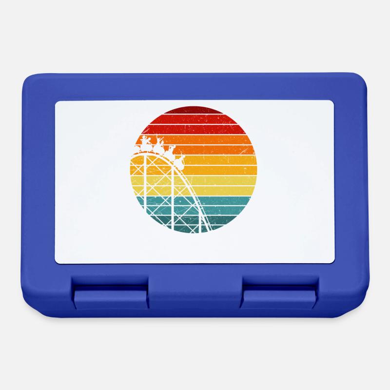 Vintage Achterbahn Design - Brotdose - Royalblau