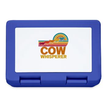 Colorful nostalgic retro farmer COW WHISPERER - Brotdose - Royalblau - Vorne