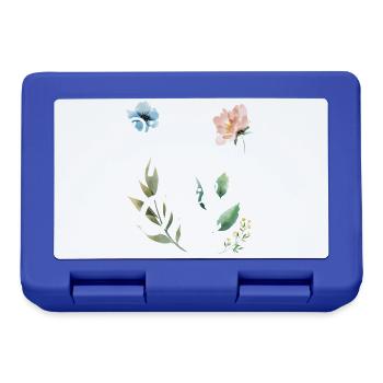 DIe beste Mama und liebste Oma Spruch floral Blume - Brotdose - Royalblau - Vorne