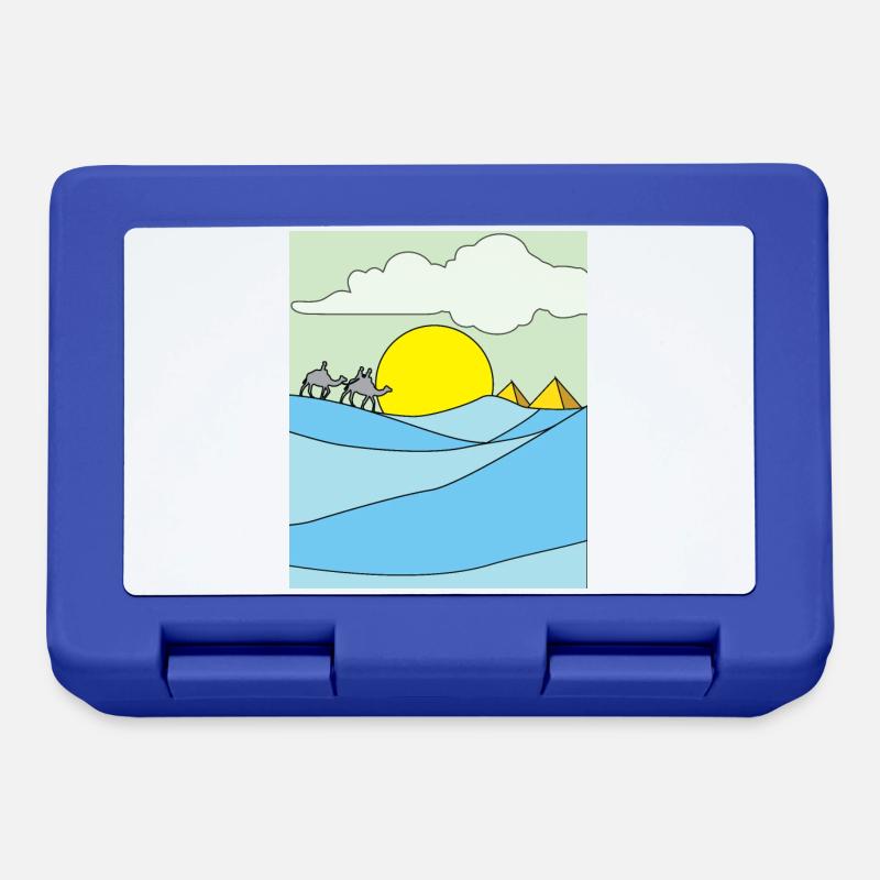 Retro Pyramide Wüste Sonne - Brotdose - Royalblau