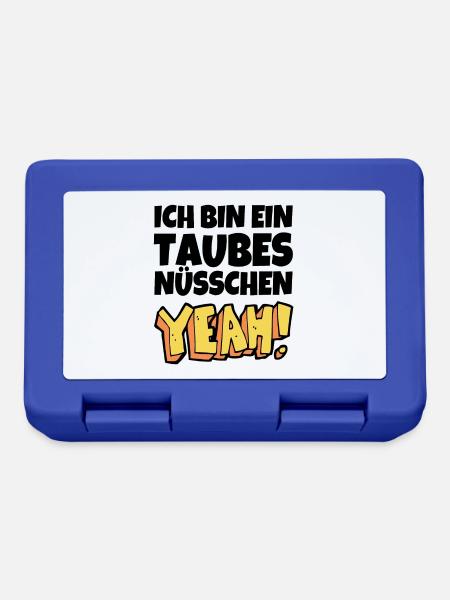 Ich bin ein taubes Nüsschen yeah Spruch Fernsehen - Brotdose - Royalblau
