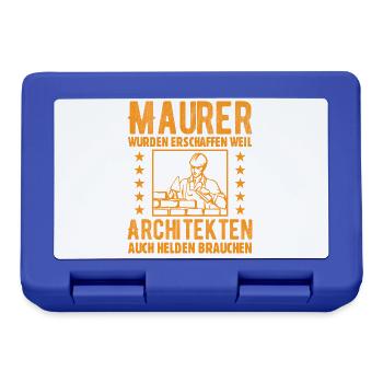 Maurer Lustige Sprüche - Brotdose - Royalblau - Vorne