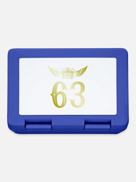 63 Zahl Krone - Brotdose - Royalblau
