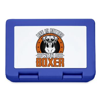 La vie est meilleure avec un boxeur - Boîte à goûter - bleu royal - Devant