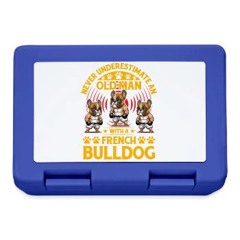 Never underestimate an old man with french bulldog - Lunchbox - royal blue - Front