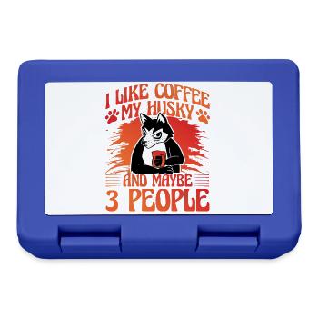 I like coffee my husky and maybe 3 people - Lunchbox - royal blue - Front