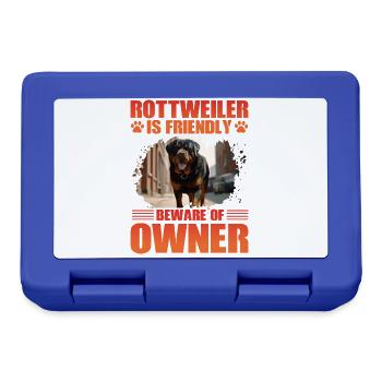 Rottweiler is friendly beware of owner - Lunchbox - royal blue - Front