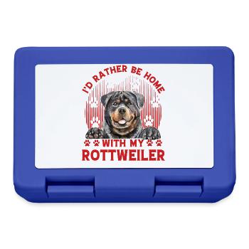 I'd rather be home with my Rottweiler - Lunchbox - royal blue - Front