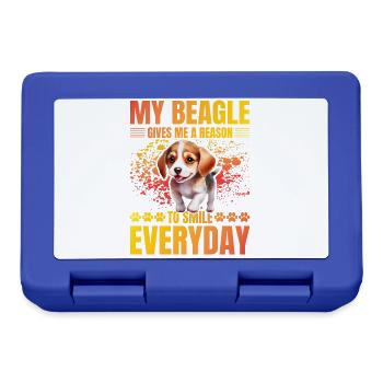My Beagle gives me a reason to smile everyday - Lunchbox - royal blue - Front