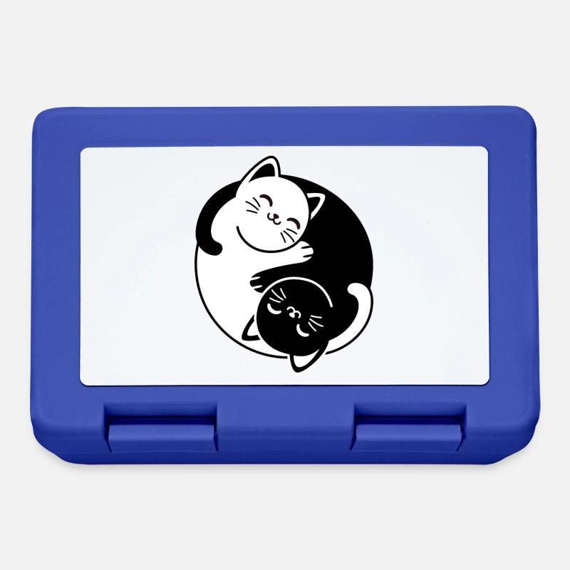 Chats Yin et Yang - Boîte à goûter - bleu royal