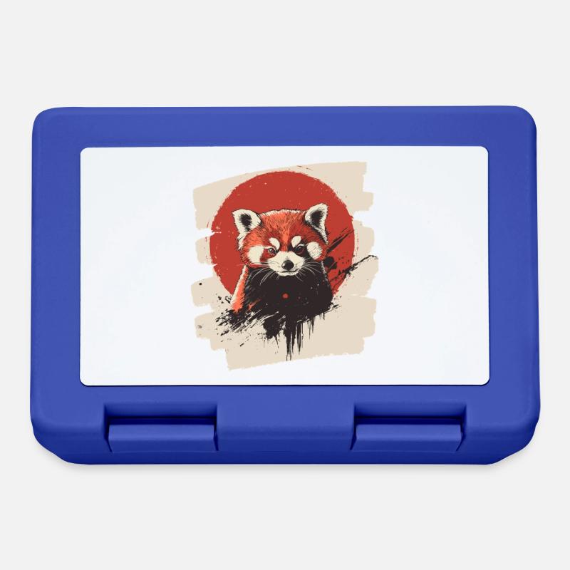 Roter Panda Retro - Brotdose - Royalblau