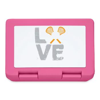Love Lacrosse Minimal Stick Ball Sports Lifestyle - Lunchbox - pink - Front