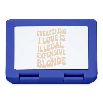 Everything I Love Illegal Expensive Blonde Männer - Brotdose - Royalblau - Vorne