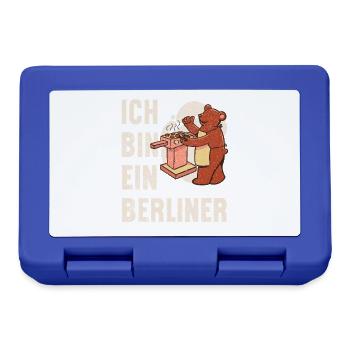 Ich bin ein Berliner – BBQ Bär Grillen Geschenk - Brotdose - Royalblau - Vorne