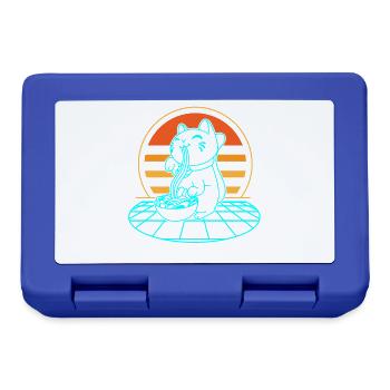Katze Ramen Retro - Brotdose - Royalblau - Vorne