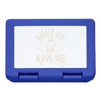 Shut Up And Kiss Me Küss Mich Einfach Valentinstag - Brotdose - Royalblau - Vorne