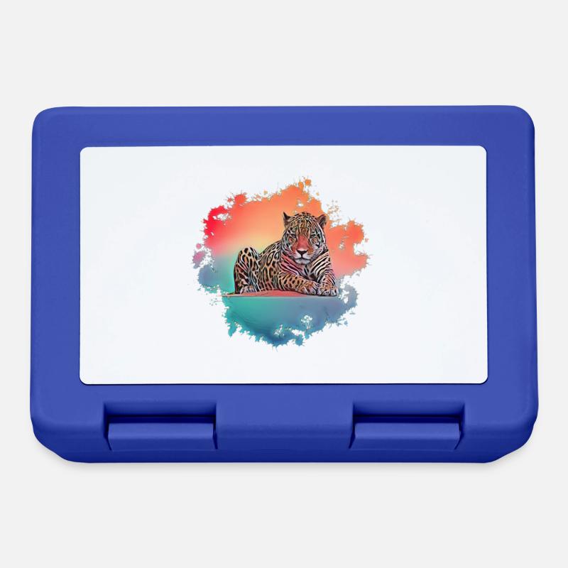 Leopard - Brotdose - Royalblau