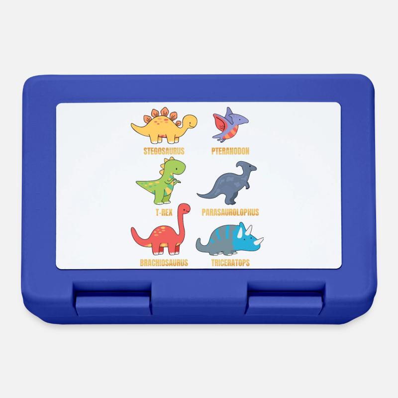 Types Of Dinosaurs Dino Identification - Cute - Lunchbox - royal blue