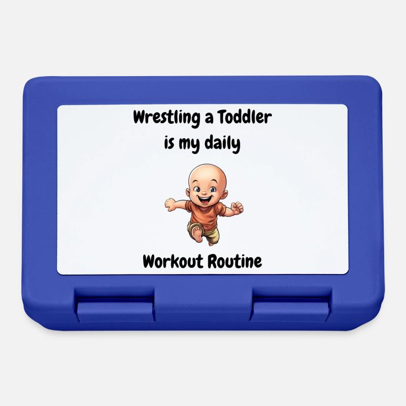 Mit einem Kleinkind zu ringen ist meine tägliche Trainingsroutine. - Brotdose - Royalblau