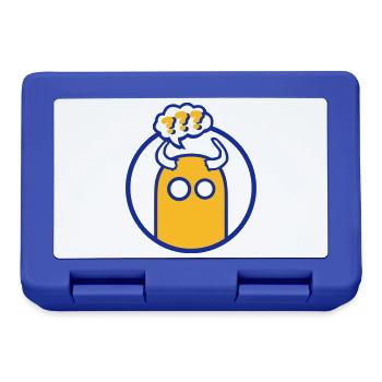 Niedliche Comic Figur (Fragezeichen, Kreis) - Brotdose - Royalblau - Vorne
