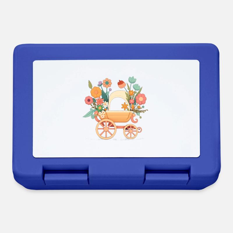 Poussette fleurie 4 - Boîte à goûter - bleu royal