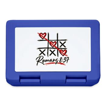 Tic-Tac-Toe-  Römer 8,37 Christliches Design - Brotdose - Royalblau - Vorne