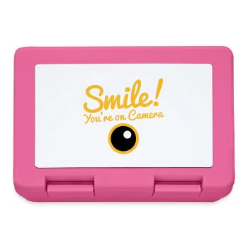 smile! you're on camera with a camera lens - Lunchbox - pink - Front